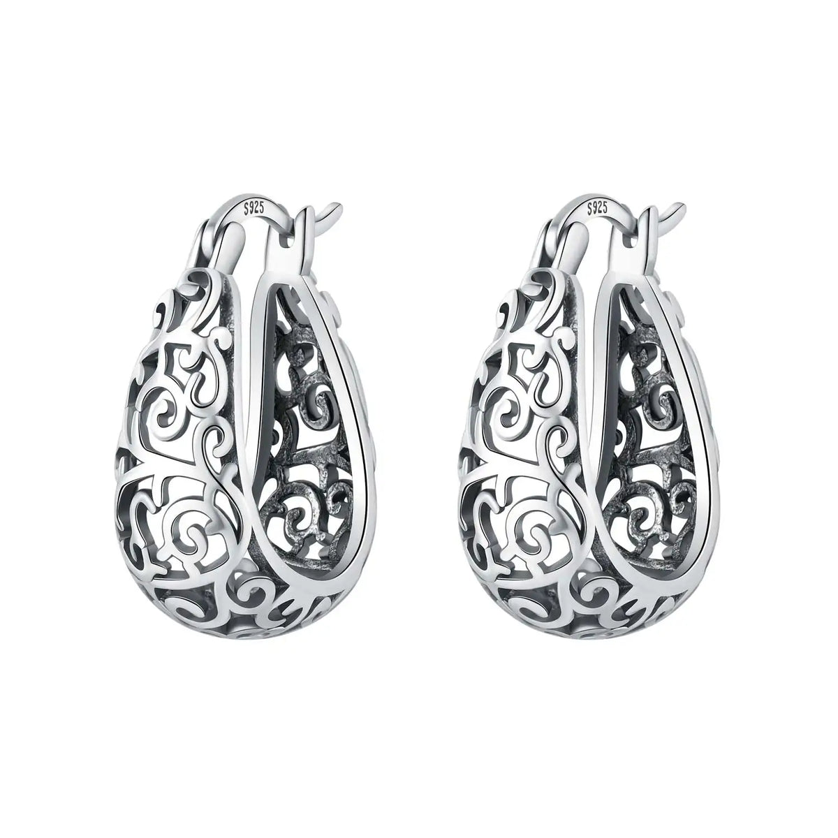 Purple Iris S925 Hoop Earrings