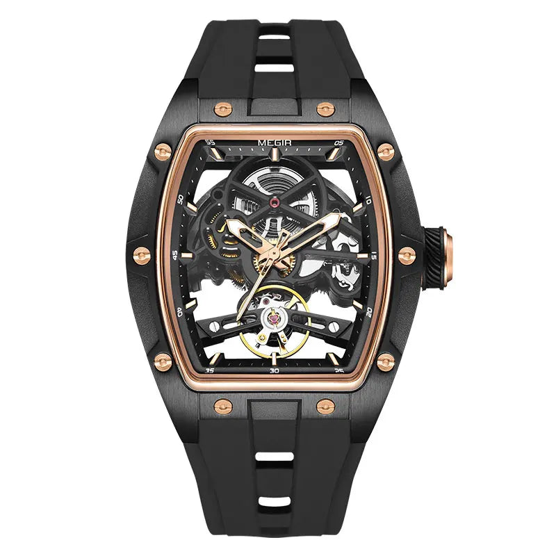 MEGIR 2242 Blue Skeleton Automatic Watch