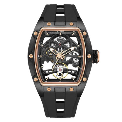 MEGIR 2242 Blue Skeleton Automatic Watch