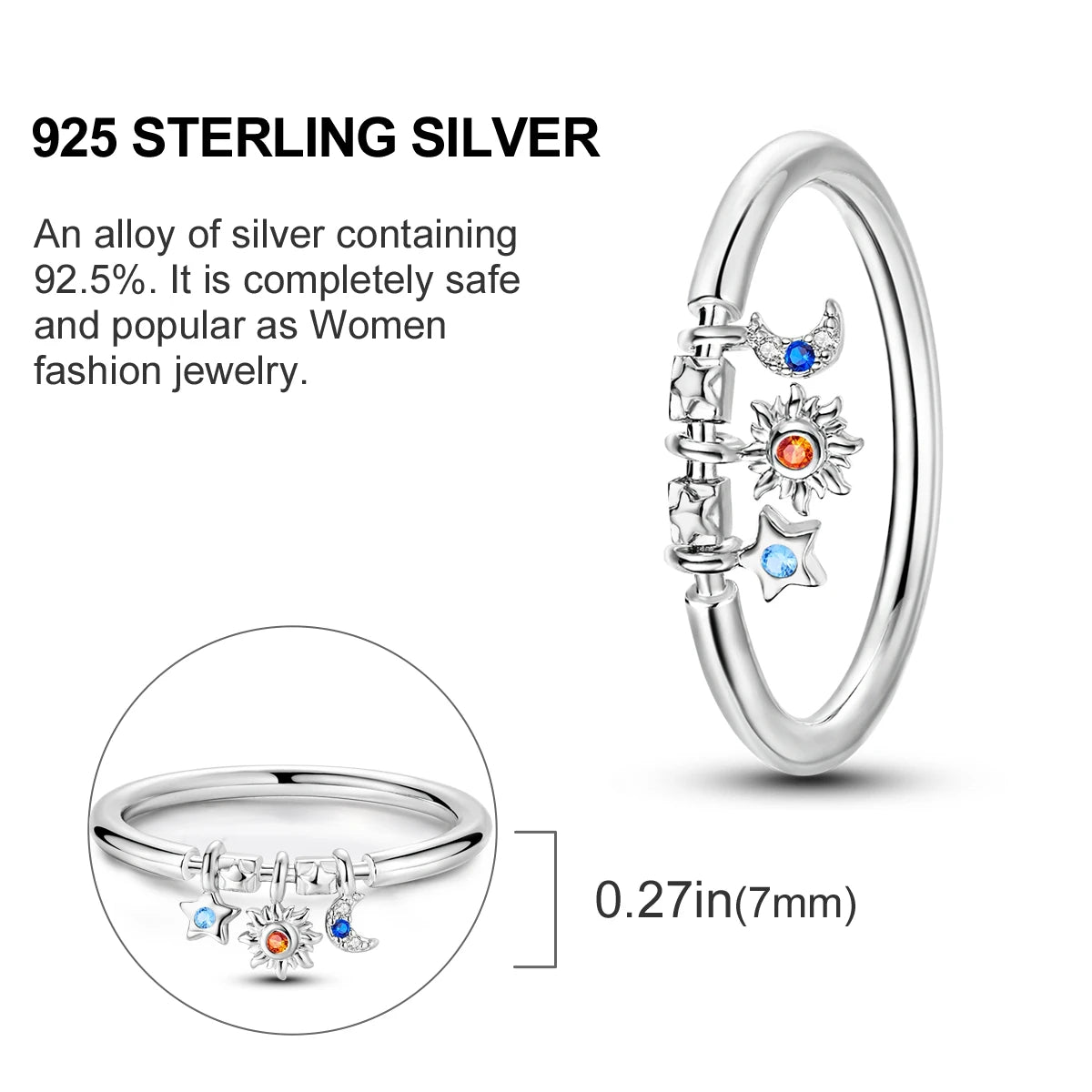 Starry Night Sterling Silver Ring
