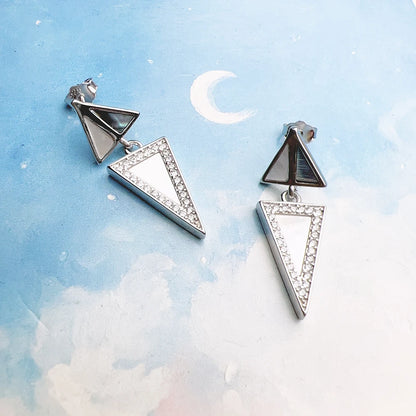 Geometric Triangle Sterling Silver Earrings