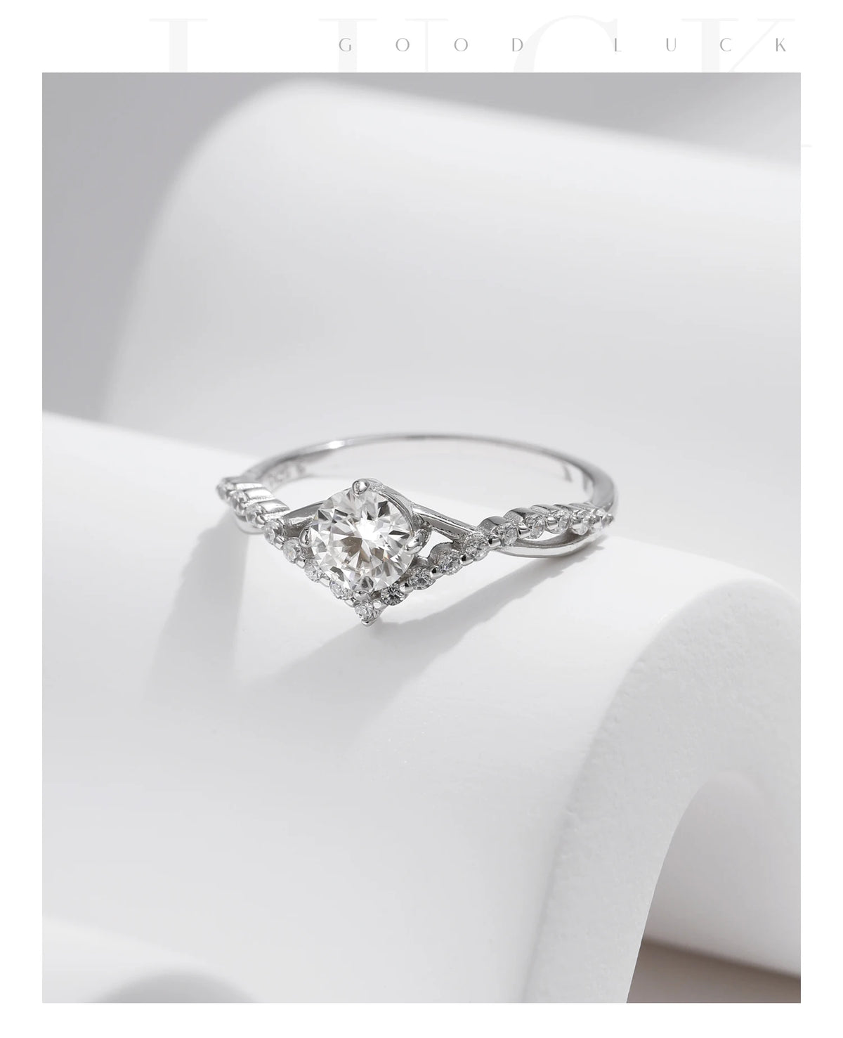 Crown Accent Moissanite Ring