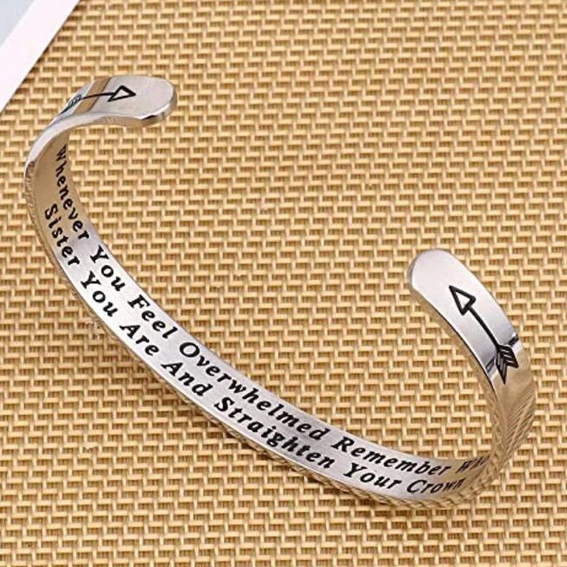 Straighten Your Crown Inspirational Bangle