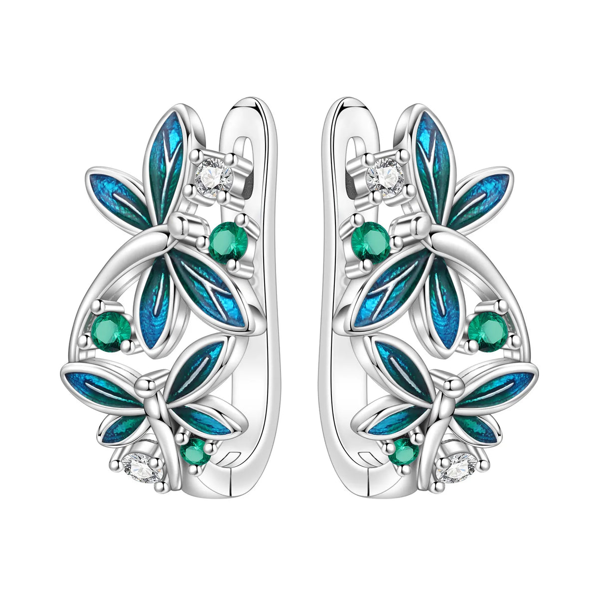 Blue Butterfly Sterling Silver Drop Earrings