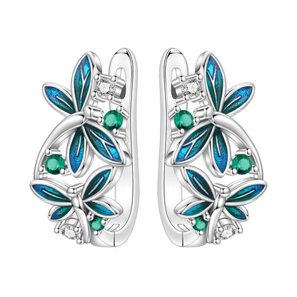 Blue Butterfly Sterling Silver Drop Earrings