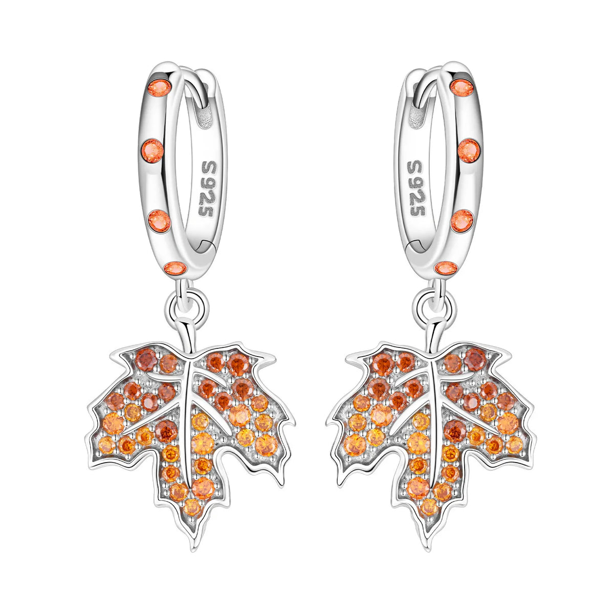 Iris Flower Sterling Silver Drop Earrings