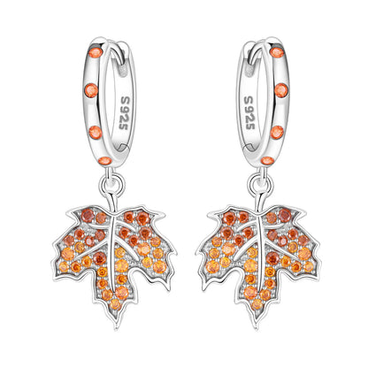 Iris Flower Sterling Silver Drop Earrings