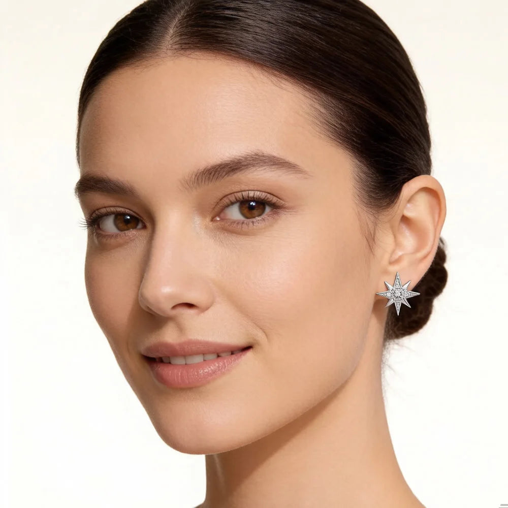 Magic Star Sterling Silver Stud Earrings