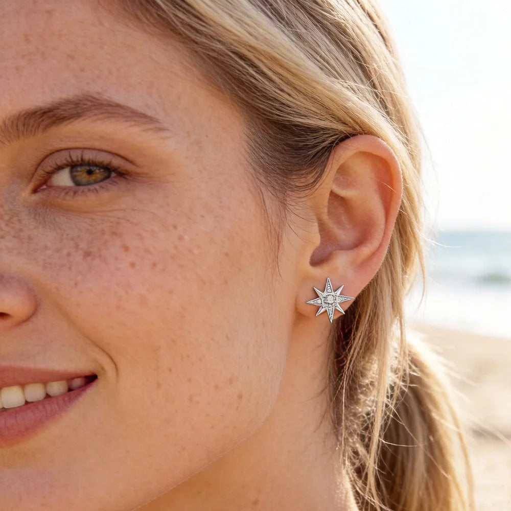 Magic Star Sterling Silver Stud Earrings