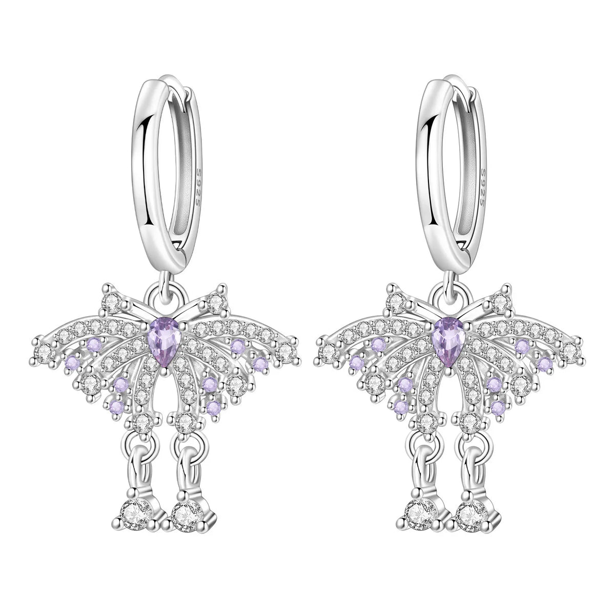 Blue Butterfly Sterling Silver Drop Earrings