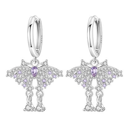 Blue Butterfly Sterling Silver Drop Earrings