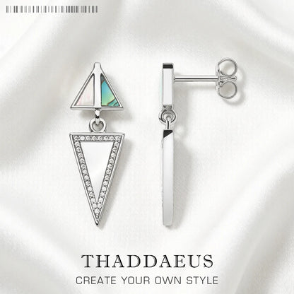 Geometric Triangle Sterling Silver Earrings