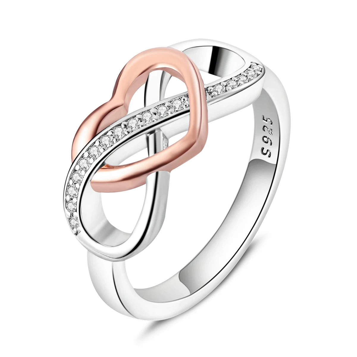 Rose Gold Heart Infinity Ring