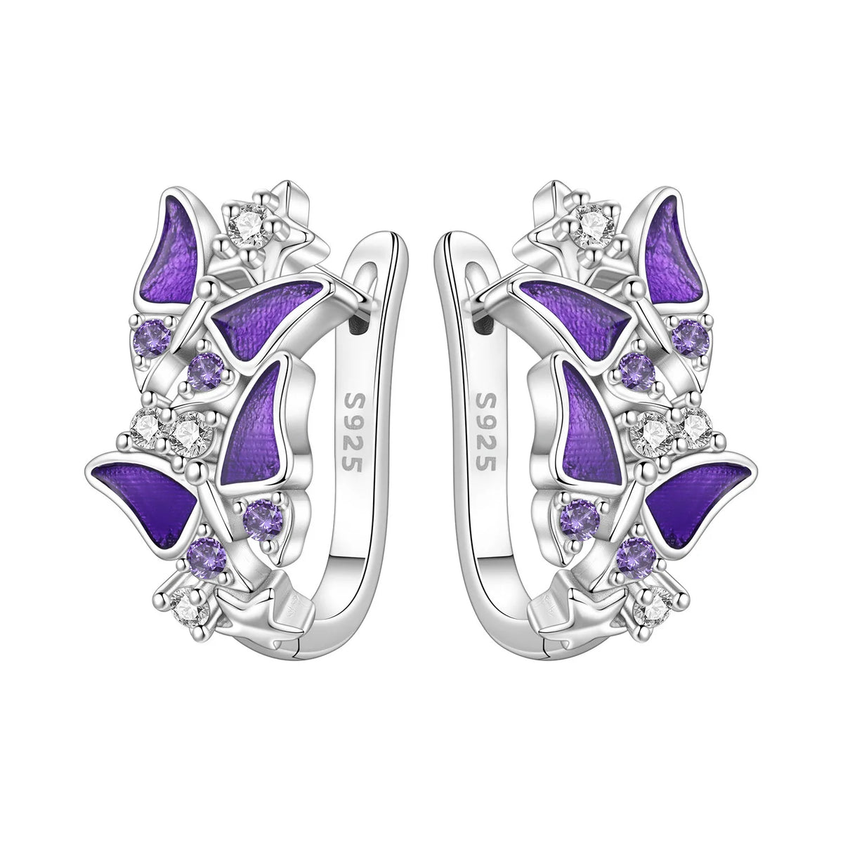 Blue Butterfly Sterling Silver Drop Earrings