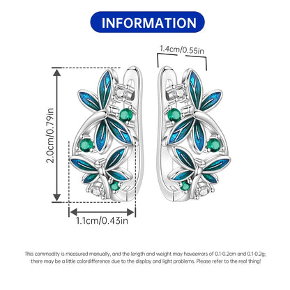 Blue Butterfly Sterling Silver Drop Earrings