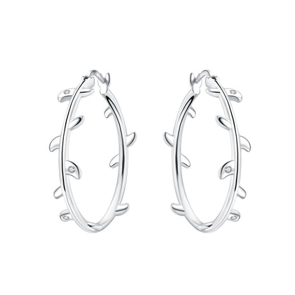 Purple Iris S925 Hoop Earrings