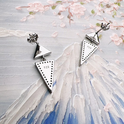 Geometric Triangle Sterling Silver Earrings