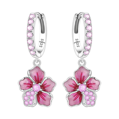Purple Iris S925 Hoop Earrings