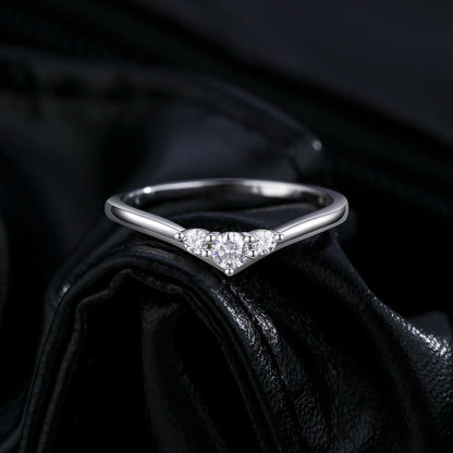 Chevron Moissanite Band Ring