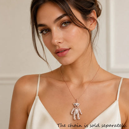 Rose Gold Teddy Bear Necklace