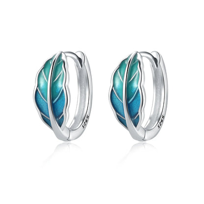 Purple Iris S925 Hoop Earrings
