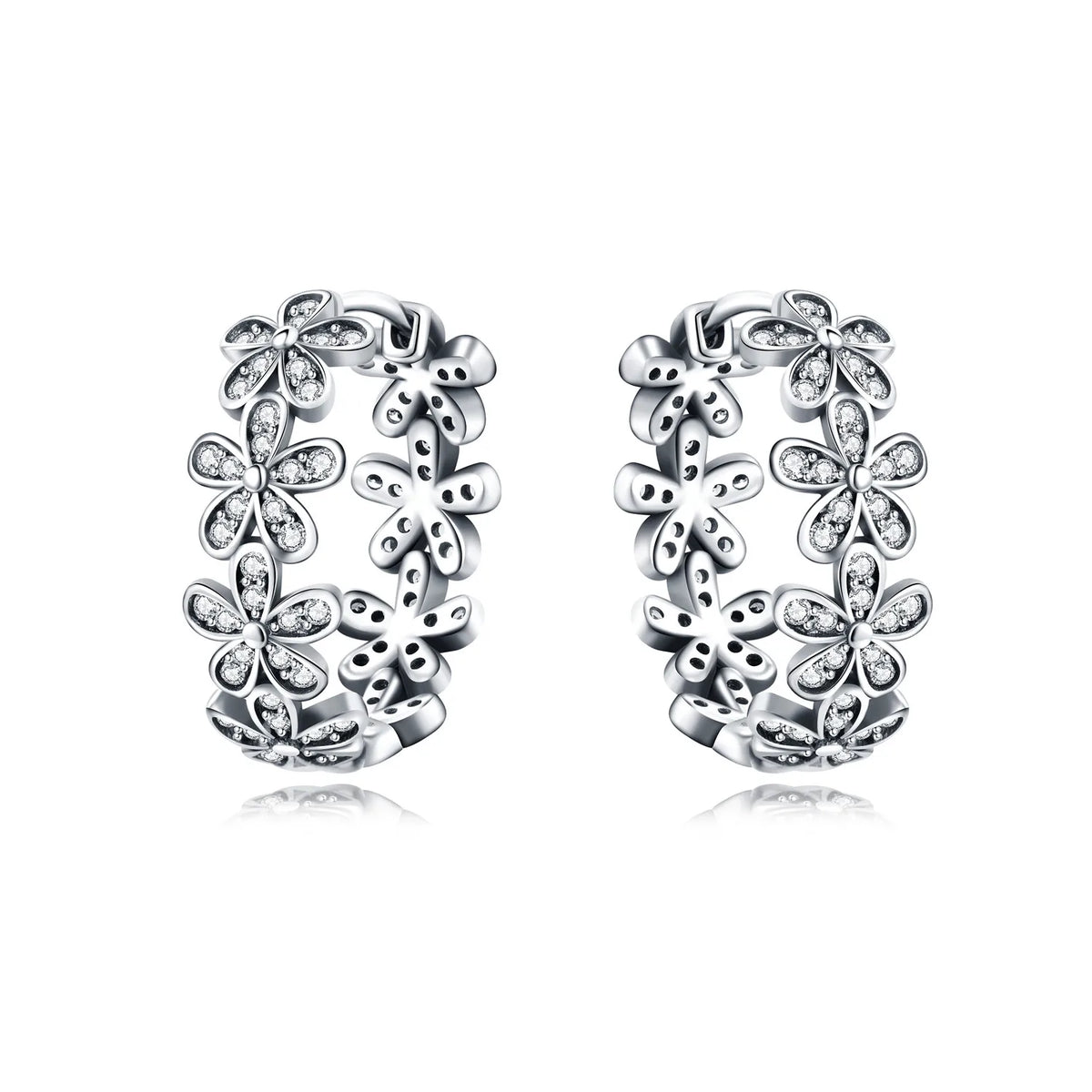 Purple Iris S925 Hoop Earrings