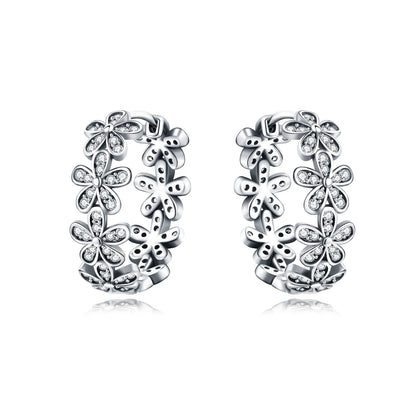 Purple Iris S925 Hoop Earrings