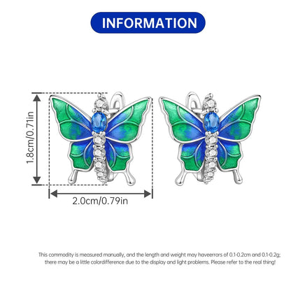 Blue Butterfly Sterling Silver Drop Earrings