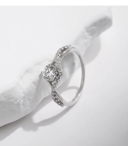 Crown Accent Moissanite Ring