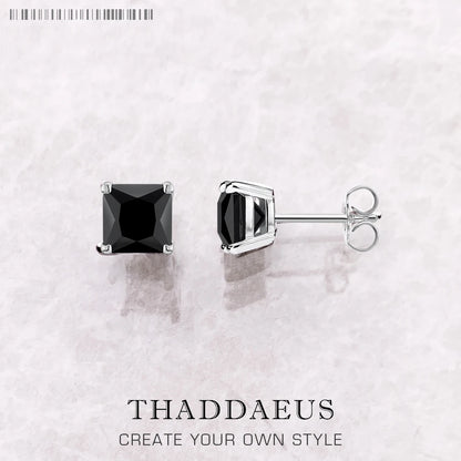 Orange Princess-Cut Zircon Stud Earrings
