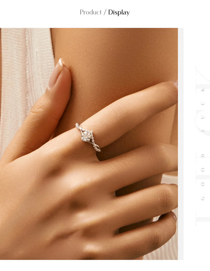 Crown Accent Moissanite Ring