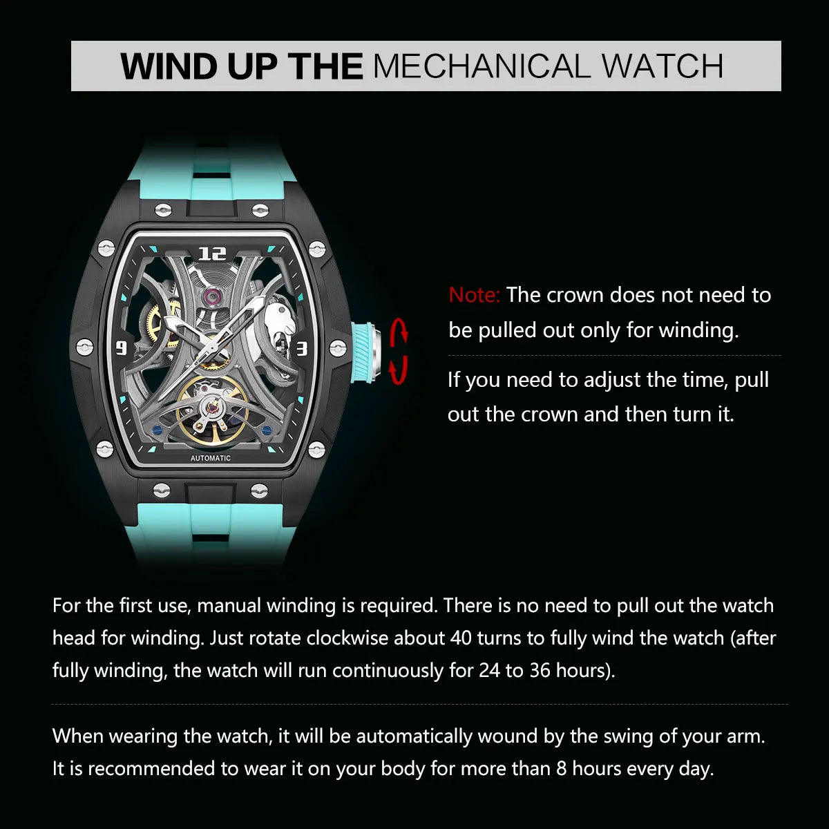 MEGIR 2245 Skeleton Automatic Watch