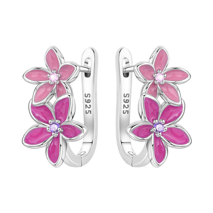 Purple Iris S925 Hoop Earrings