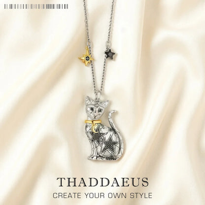 Celestial Cat Pendant Necklace