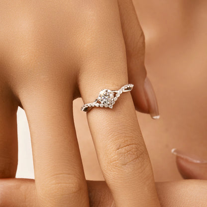 Crown Accent Moissanite Ring