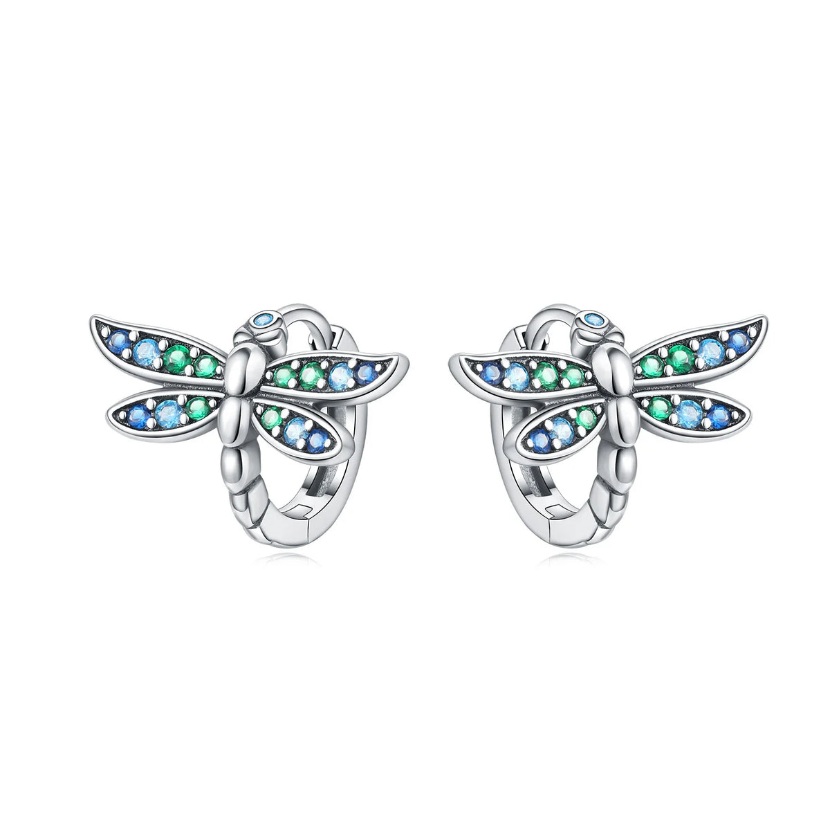 Blue Butterfly Sterling Silver Drop Earrings