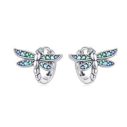 Blue Butterfly Sterling Silver Drop Earrings