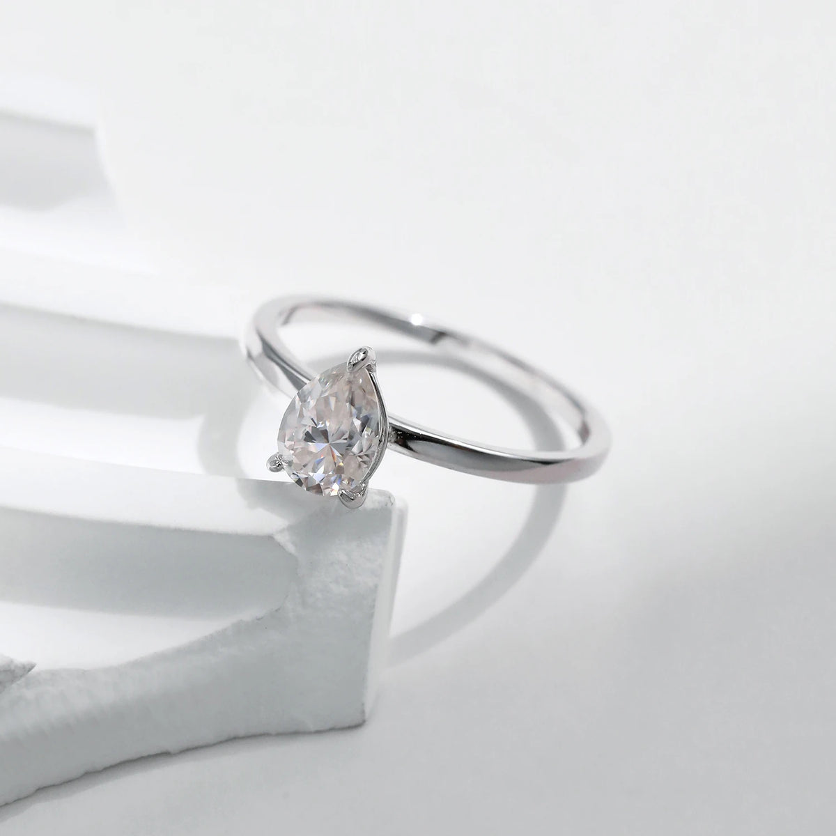 Pear-Cut Moissanite Ring