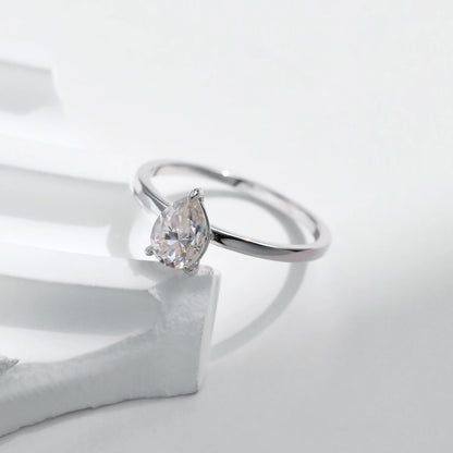 Pear-Cut Moissanite Ring
