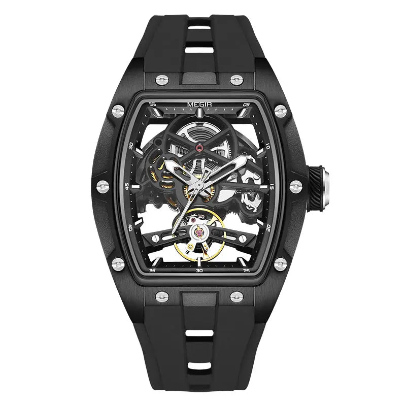 MEGIR 2242 Blue Skeleton Automatic Watch