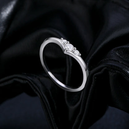 Chevron Moissanite Band Ring