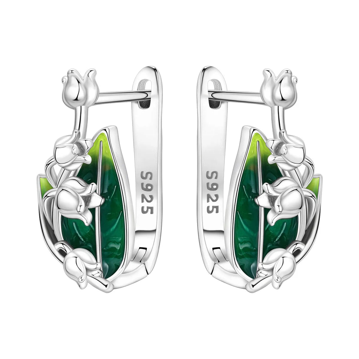 Purple Iris S925 Hoop Earrings