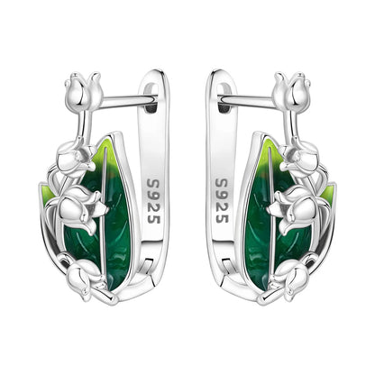 Purple Iris S925 Hoop Earrings