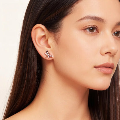 Pastel Dragonfly Sterling Silver Stud Earrings