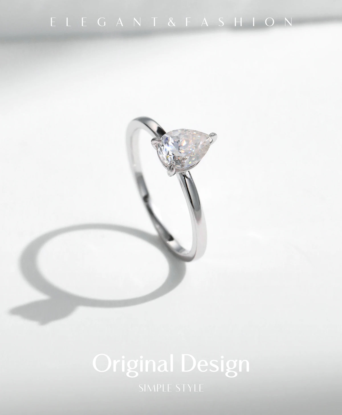 Pear-Cut Moissanite Ring
