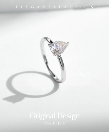 Pear-Cut Moissanite Ring