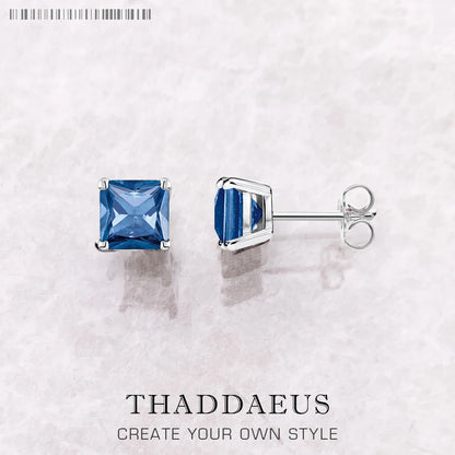 Orange Princess-Cut Zircon Stud Earrings