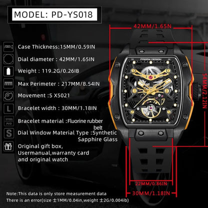 PAGANI DESIGN Tonneau Skeleton Automatic Watch