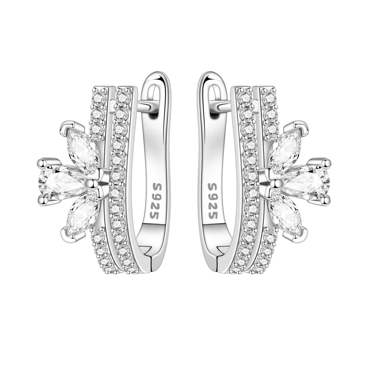 Purple Iris S925 Hoop Earrings