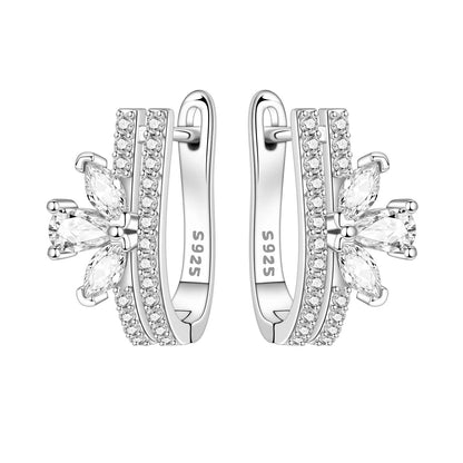 Purple Iris S925 Hoop Earrings